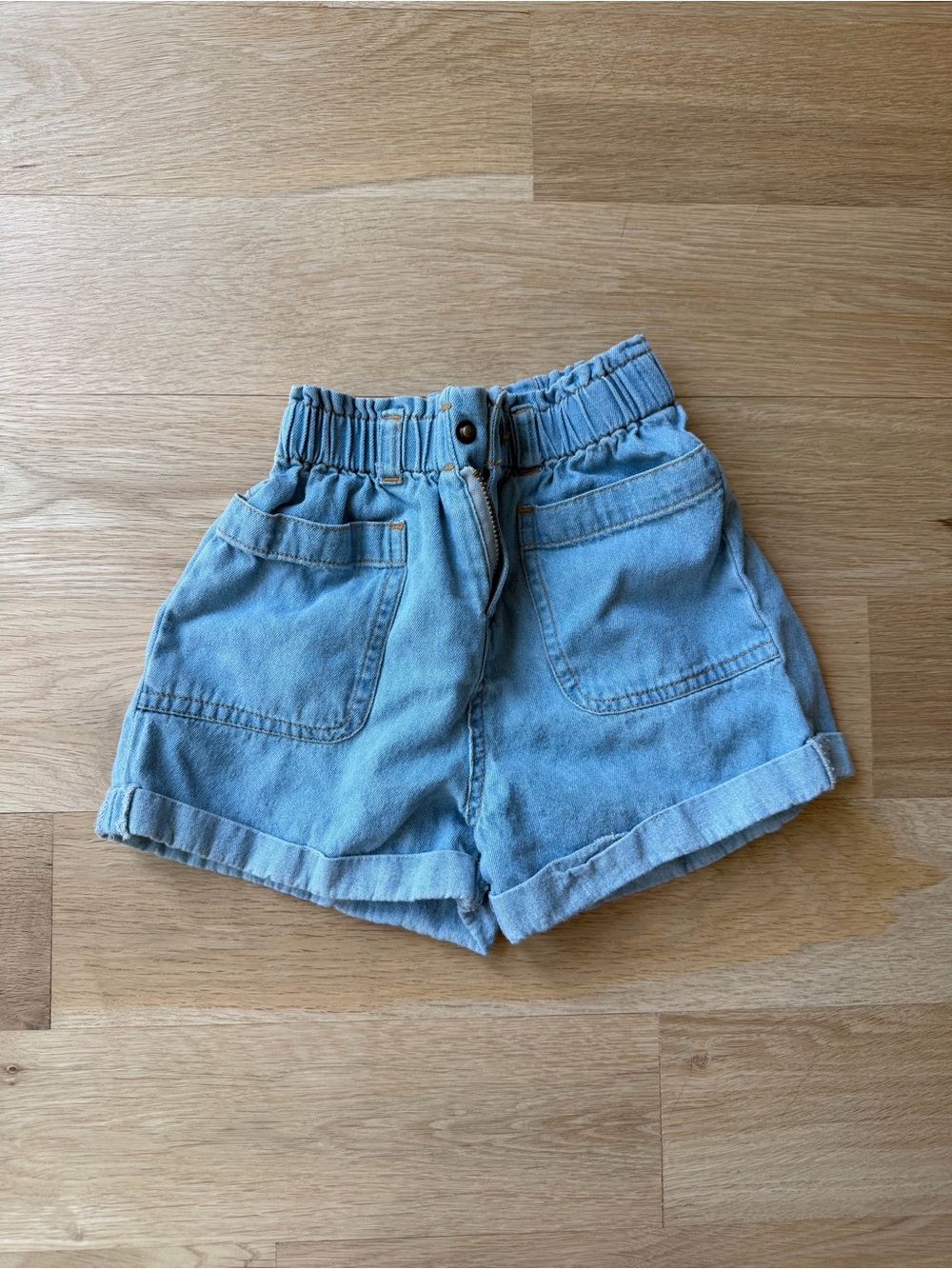 Rylee and Cru paperbag denim shorts